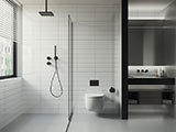 Metro White 4x16 Glossy wall near shower surround