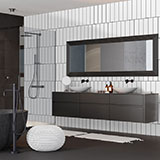 Metro White 4x16 Glossy wall in bathroom
