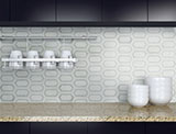 Pavilion Marble Picket Tile backsplash in kitchen