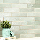 Renzo Jade Ceramic Tile 3x12 wall in living room