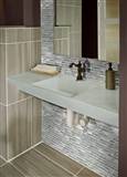 Silver Canvas Interlocking Tile wall in bathroom