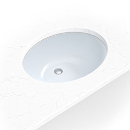 Vanity White Oval Porcelain 1714 19 ½” undermount vanity sink