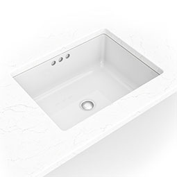 Vanity White Rect Porcelain 2015 Flat undermount vanity sink