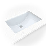 Vanity White Rect Porcelain 2015 Straight undermount vanity sink