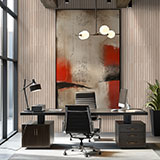 Hiphop Abedul Fluted Tile wall in office cabin