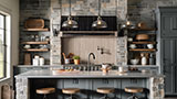 Hiphop Abedul Fluted Tile wall In kitchen