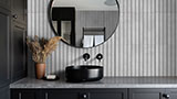 Hiphop Ceniza Fluted Tile wall in bathroom