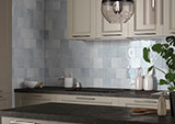 Renzo Sky Ceramic Tile 5x5 wall in kitchen