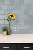 Renzo Sky Ceramic Tile 5x5 wall in bathroom