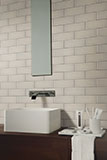 Snowcap White Tile 3X9 wall in bathroom