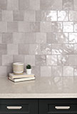 Renzo Sterling Tile 5x5 wall in bathroom