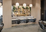 UrbanSlat Natural 16x48 Wall in restaurant