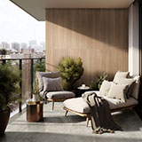 UrbanSlat Natural 16x48 Wall in outdoor space