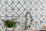 Verdant Green Geometrica Pattern Pol wall in bathroom