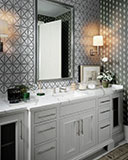 Verdant Green Geometrica Pattern Pol wall in bathroom