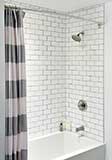 White Ceramic Subway Tile 3x6 wall near shower surround 2