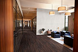White Matte 1x6 Stack Pattern wall in office
