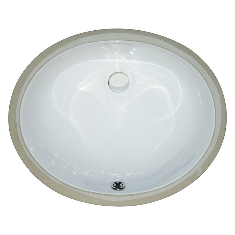 Vanity White Oval Porcelain 1512 undermount vanity sink Detail