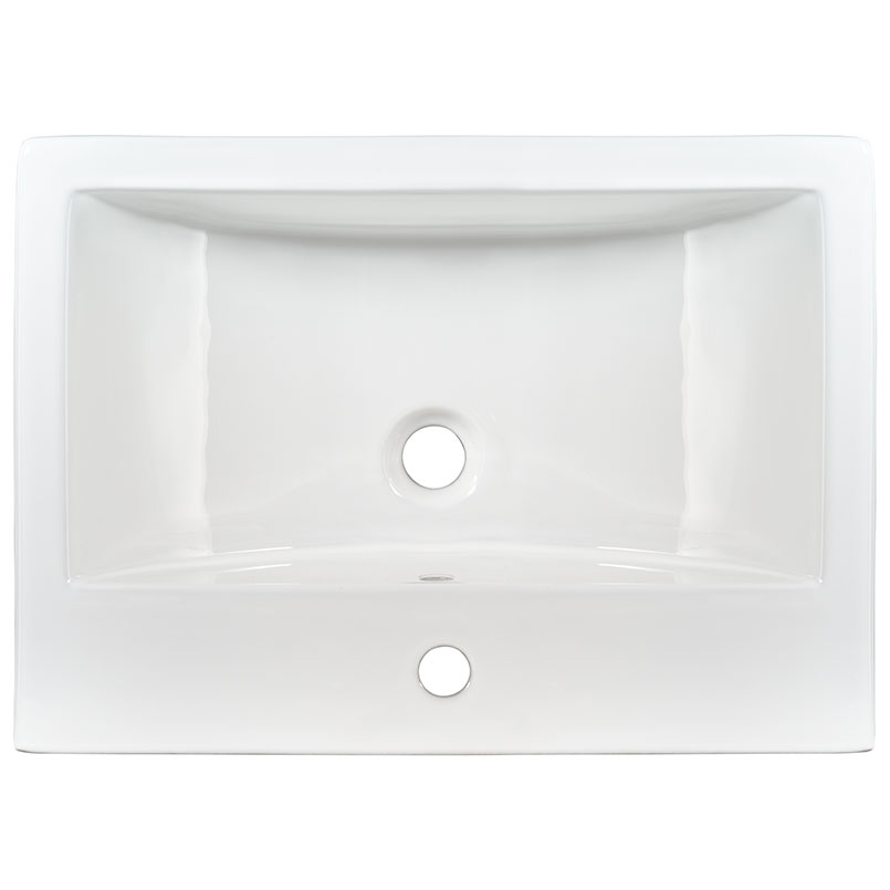 Overmount White Rectangle Porcelain 2417 overmount vanity sink Detail