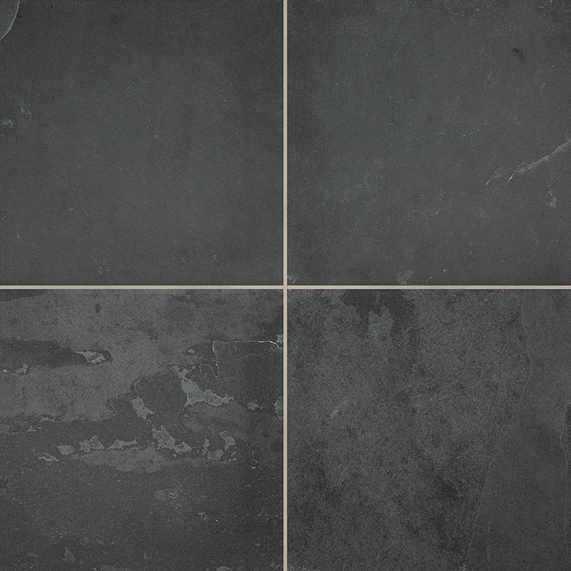 Montauk Black Slate Tile, Black Tile Flooring