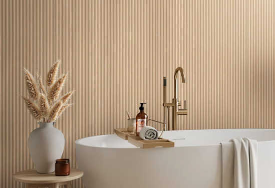 Zaria Porcelain Tile Backsplash in bathroom