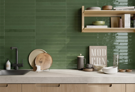 BrickStaks<sup>®</sup> Reclaimed Clay Brick Tile in bedroom